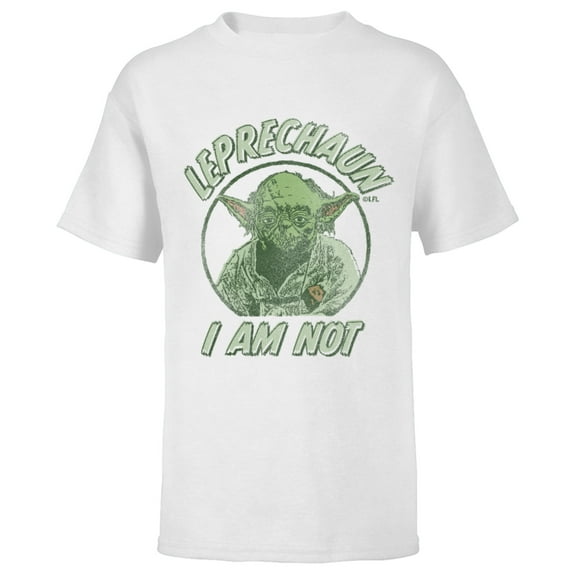 Star Wars Yoda St. Patrick's Day Leprechaun I Am Not - Short Sleeve T-Shirt for Kids - Customized-White