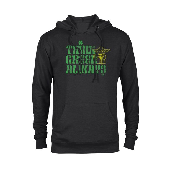 Star Wars Yoda Think Green Always St. Patrick’s Day - Pullover Hoodie for Adults - Customized-Black