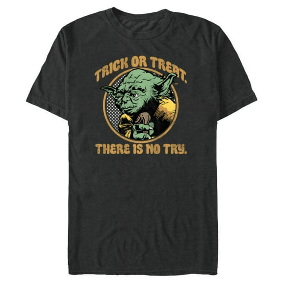 Star Wars Yoda Trick or Treat There is No Try - Short Sleeve Blended T-Shirt for Adults - Customized-Graphite Snow Heather