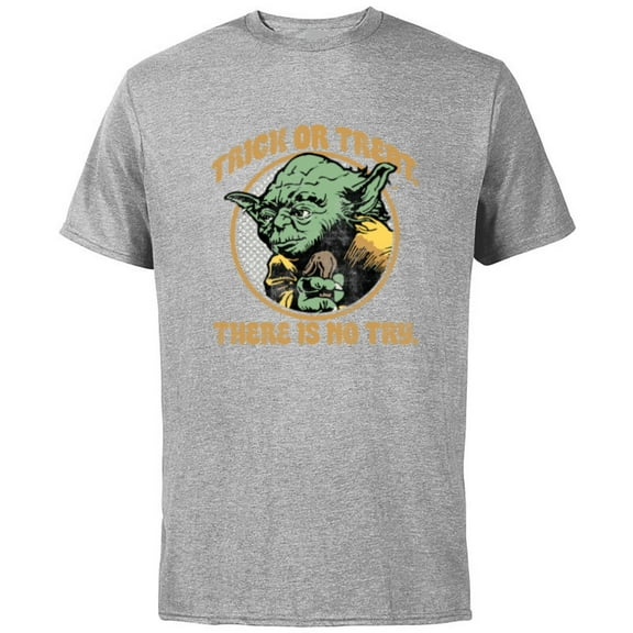 Star Wars Yoda Trick or Treat There is No Try - Short Sleeve Cotton T-Shirt for Adults - Customized-Athletic Heather