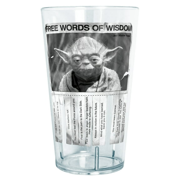 Star Wars Yoda Words of Wisdom  Tritan Drinking Cup Clear 24 oz.