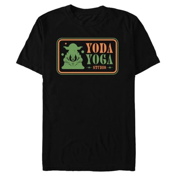 Star Wars Yoda Yoga Studio Logo Funny - Short Sleeve Blended T-Shirt for Adults - Customized-Black