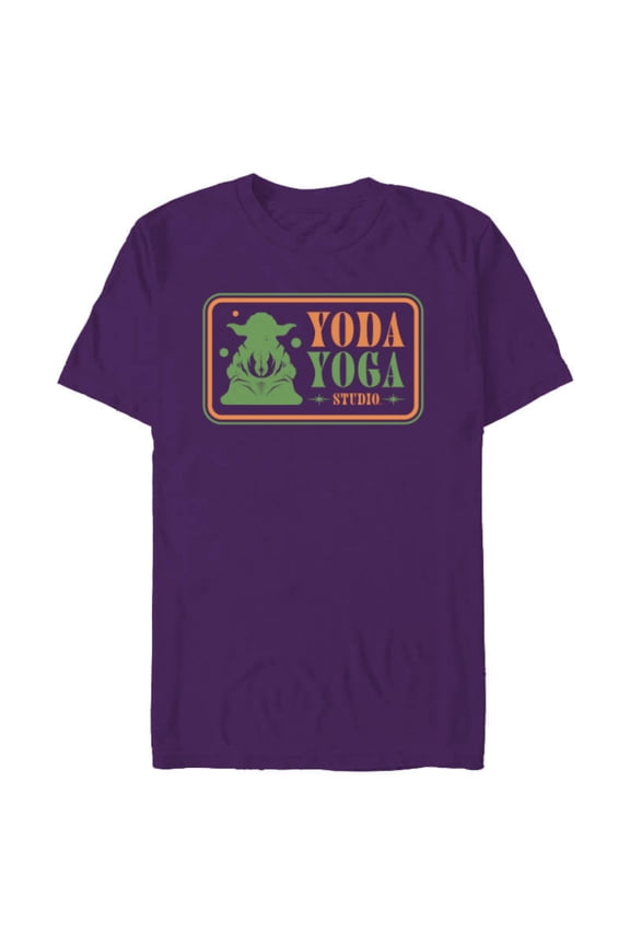 Yoda Yoga Studio Logo Funny - Short Sleeve Blended T-Shirt for Adults - Customized-Purple