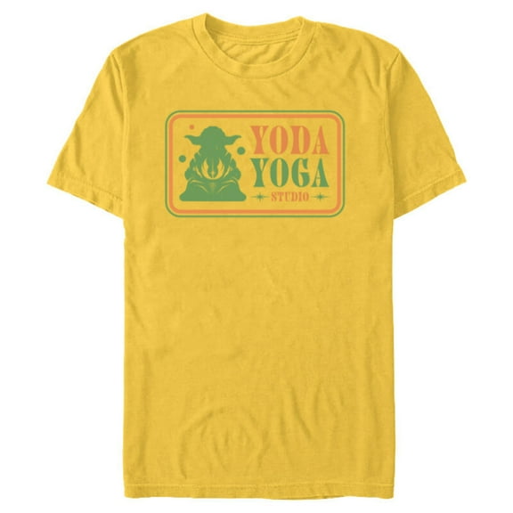 Star Wars Yoda Yoga Studio Logo Funny - Short Sleeve Blended T-Shirt for Adults - Customized-Yellow