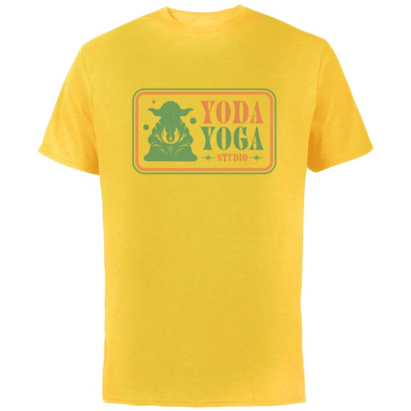 Star Wars Yoda Yoga Studio Logo Funny - Short Sleeve Cotton T-Shirt for Adults - Customized-Yellow