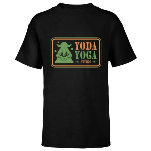 Star Wars Yoda Yoga Studio Logo Funny - Short Sleeve T-Shirt for Kids - Customized-Black