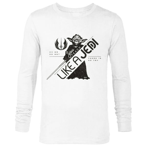Star Wars Yoda You Teach Like a Jedi Teacher’s Day - Long Sleeve T-Shirt for Men - Customized-White