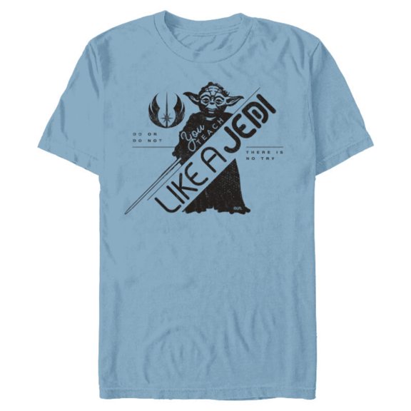 Star Wars Yoda You Teach Like a Jedi Teacher’s Day - Short Sleeve Blended T-Shirt for Adults - Customized-Ocean Blue