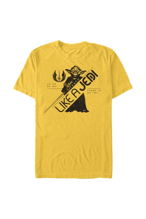 Yoda You Teach Like a Jedi Teacher’s Day - Short Sleeve Blended T-Shirt for Adults - Customized-Yellow