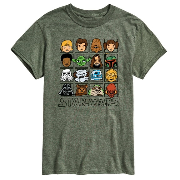 Star Wars - Yoda and Friends Face Grid - Men's Short Sleeve Tee