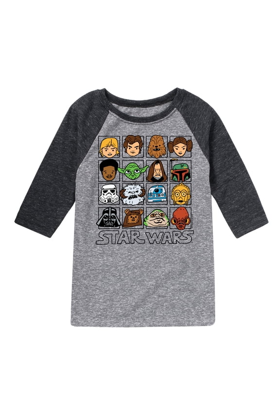 - Yoda and Friends Face Grid - Toddler And Youth Raglan