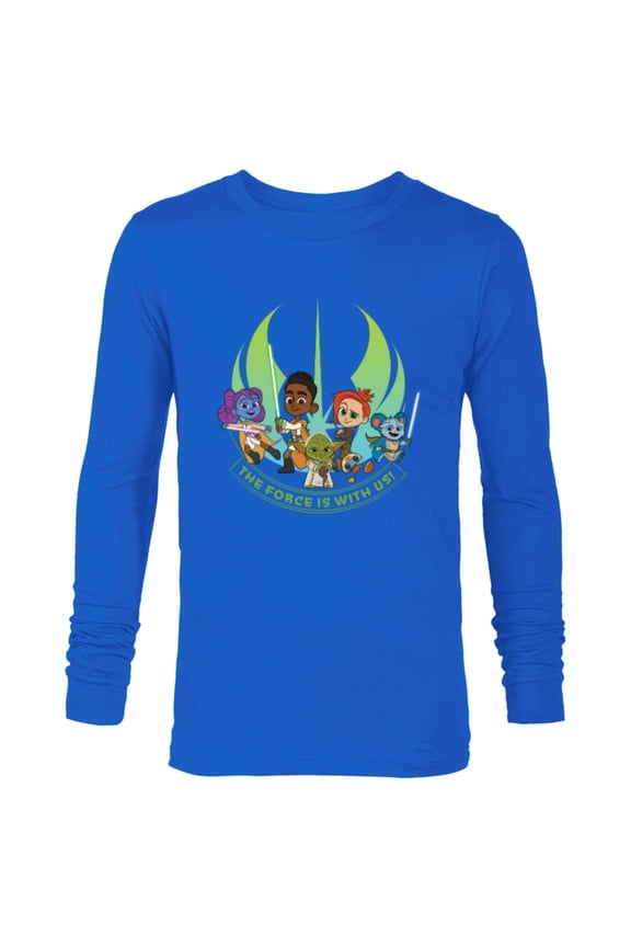 Young Jedi Adventures Group The Force Is With Us! - Long Sleeve T-Shirt for Men - Customized-Navy