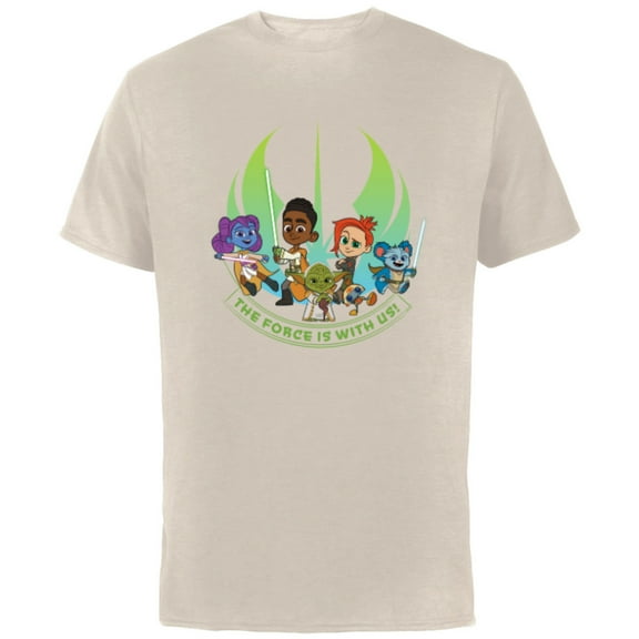 Star Wars Young Jedi Adventures Group The Force Is With Us! - Short Sleeve Cotton T-Shirt for Adults - Customized-Natural