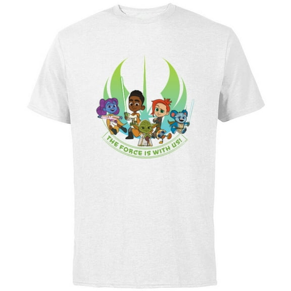 Star Wars Young Jedi Adventures Group The Force Is With Us! - Short Sleeve Cotton T-Shirt for Adults - Customized-White