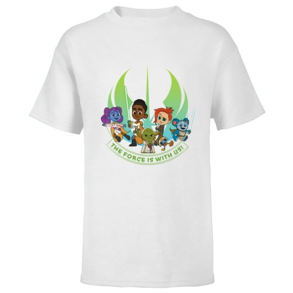 Star Wars Young Jedi Adventures Group The Force Is With Us! - Short Sleeve T-Shirt for Kids - Customized-White