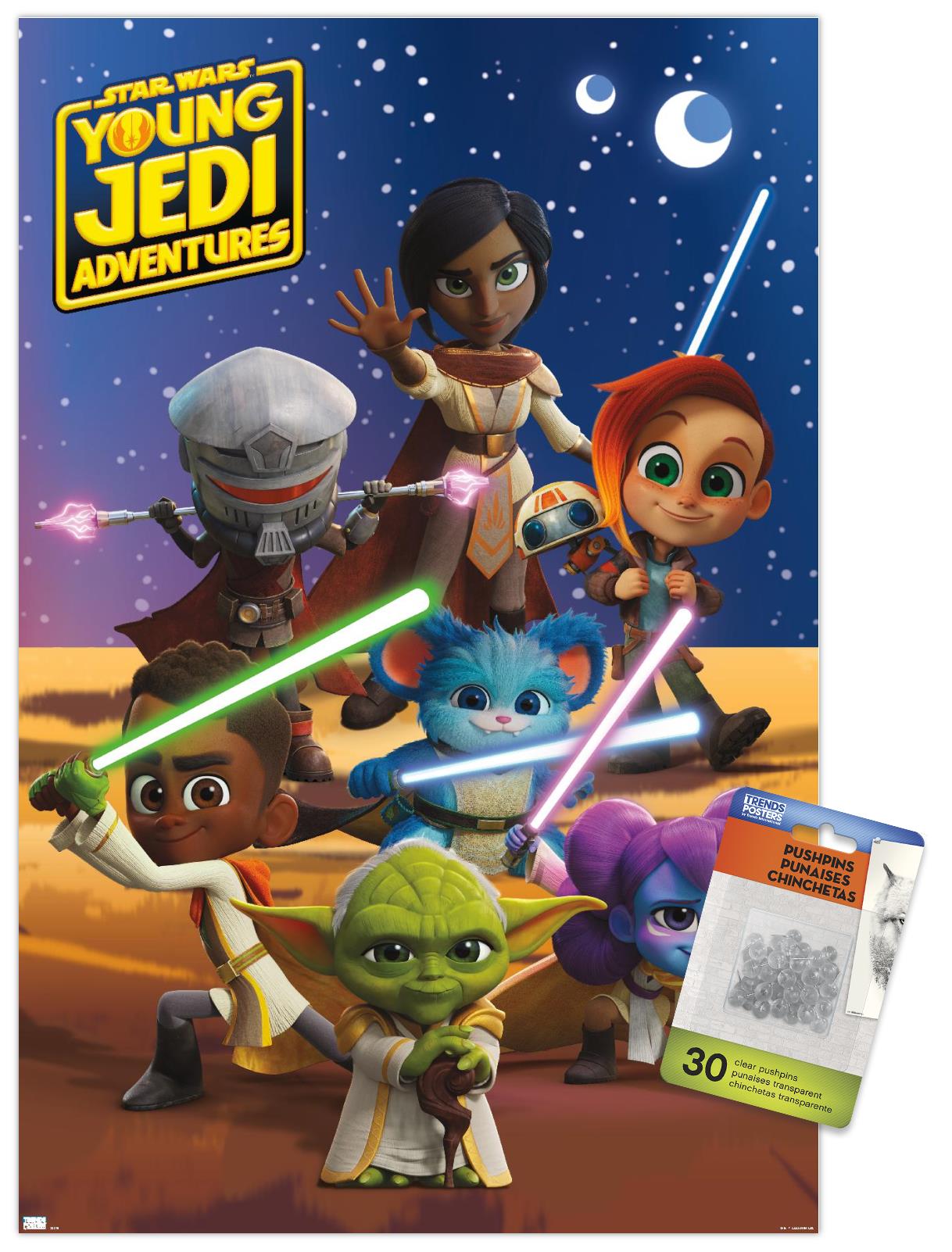 Star Wars Young Jedi ジャー・ジャー・ビンクス カード Star Wars: Young Jedi Adventures - Group Wall Poster, 22.375