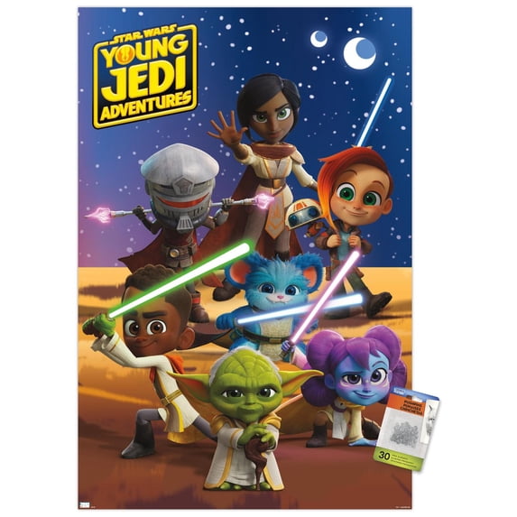 Star Wars: Young Jedi Adventures - Group Wall Poster with Pushpins, 22.375" x 34"