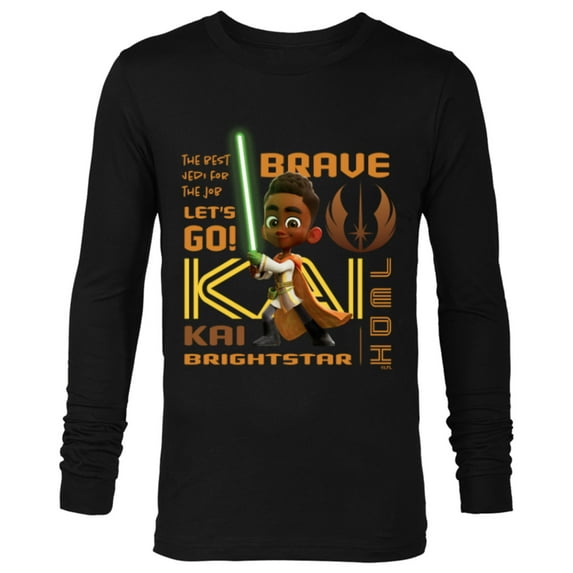 Star Wars Young Jedi Adventures Kai Brightstar Brave Jedi - Long Sleeve T-Shirt for Men - Customized-Black