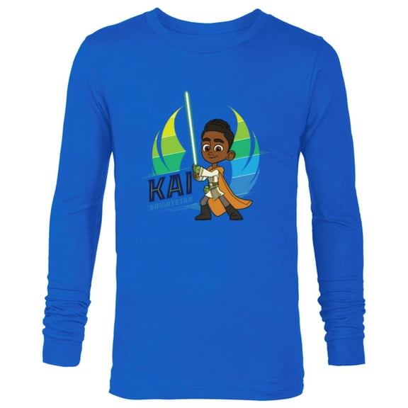 Star Wars Young Jedi Adventures Kai Brightstar & Lightsaber - Long Sleeve T-Shirt for Men - Customized-Navy