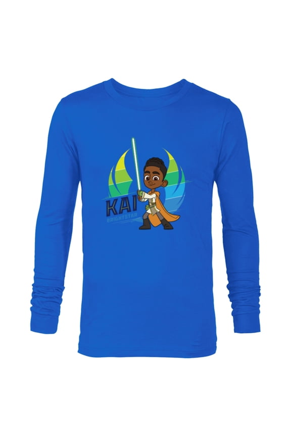 Young Jedi Adventures Kai Brightstar & Lightsaber - Long Sleeve T-Shirt for Men - Customized-Navy