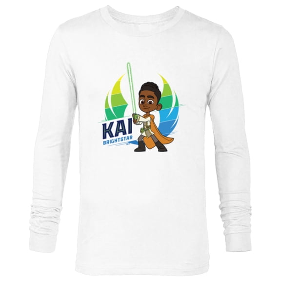 Star Wars Young Jedi Adventures Kai Brightstar & Lightsaber - Long Sleeve T-Shirt for Men - Customized-White