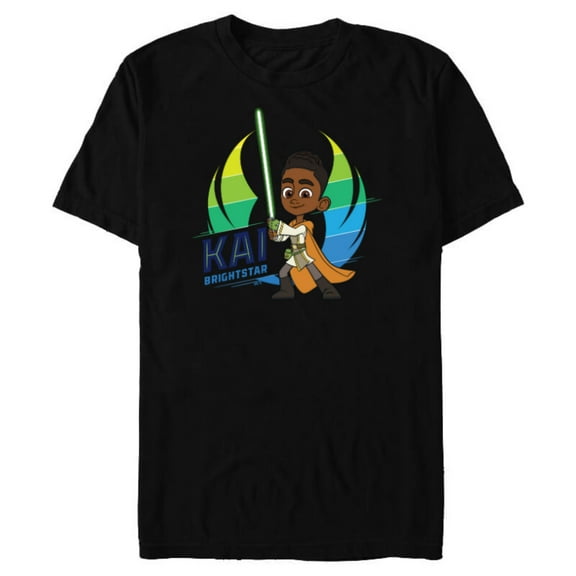 Star Wars Young Jedi Adventures Kai Brightstar & Lightsaber - Short Sleeve Blended T-Shirt for Adults - Customized-Black