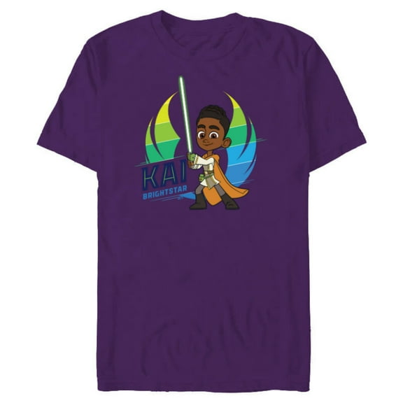 Star Wars Young Jedi Adventures Kai Brightstar & Lightsaber - Short Sleeve Blended T-Shirt for Adults - Customized-Purple