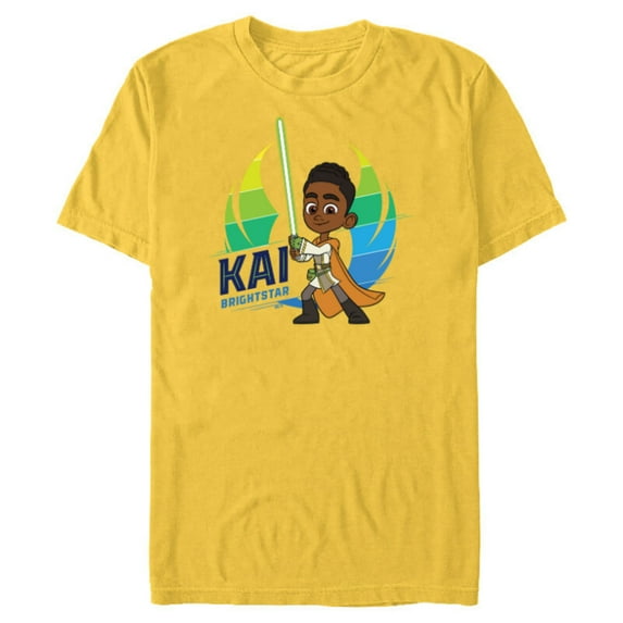 Star Wars Young Jedi Adventures Kai Brightstar & Lightsaber - Short Sleeve Blended T-Shirt for Adults - Customized-Yellow