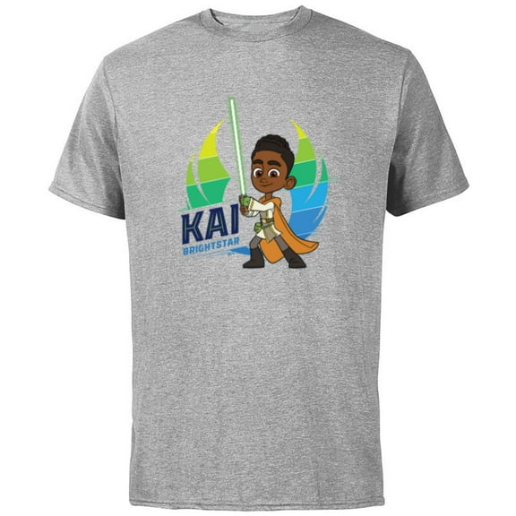 Star Wars Young Jedi Adventures Kai Brightstar & Lightsaber - Short Sleeve Cotton T-Shirt for Adults - Customized-Athletic Heather