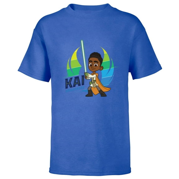 Star Wars Young Jedi Adventures Kai Brightstar & Lightsaber - Short Sleeve T-Shirt for Kids - Customized-Royal