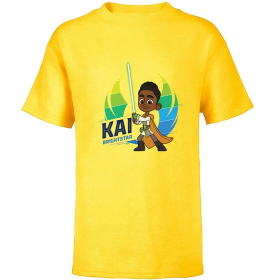 Star Wars Young Jedi Adventures Kai Brightstar & Lightsaber - Short Sleeve T-Shirt for Kids - Customized-Yellow