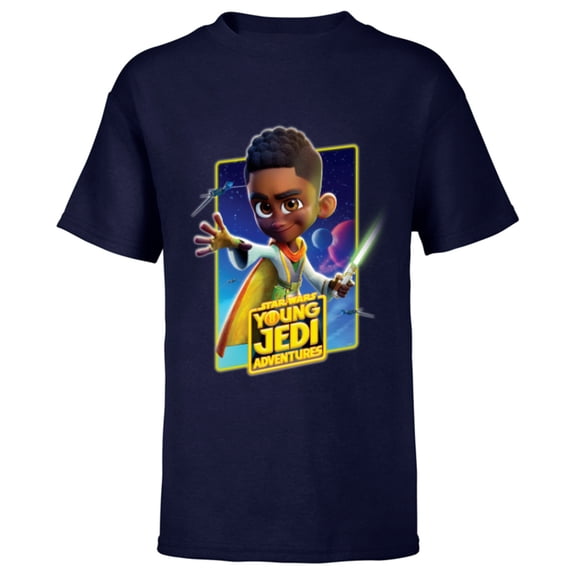 Star Wars Young Jedi Adventures Kai Brightstar Poster Art - Short Sleeve T-Shirt for Kids - Customized-Navy