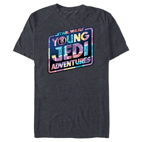 Star Wars Young Jedi Adventures Logo with Character Art - Short Sleeve Blended T-Shirt for Adults - Customized-Navy Heather