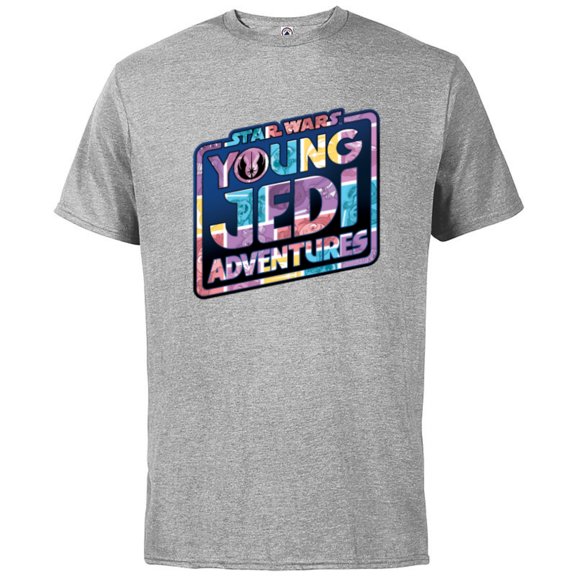 Star Wars Young Jedi Adventures Logo with Character Art - Short Sleeve Cotton T-Shirt for Adults - Customized-Athletic Heather