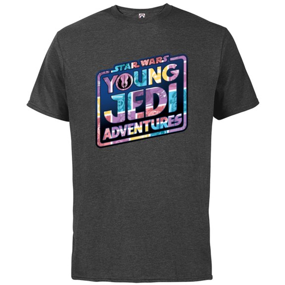 Star Wars Young Jedi Adventures Logo with Character Art - Short Sleeve Cotton T-Shirt for Adults - Customized-Charcoal