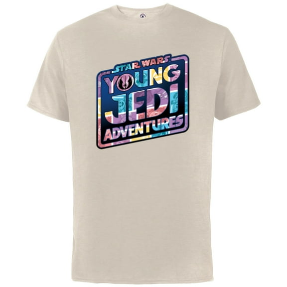 Star Wars Young Jedi Adventures Logo with Character Art - Short Sleeve Cotton T-Shirt for Adults - Customized-Natural