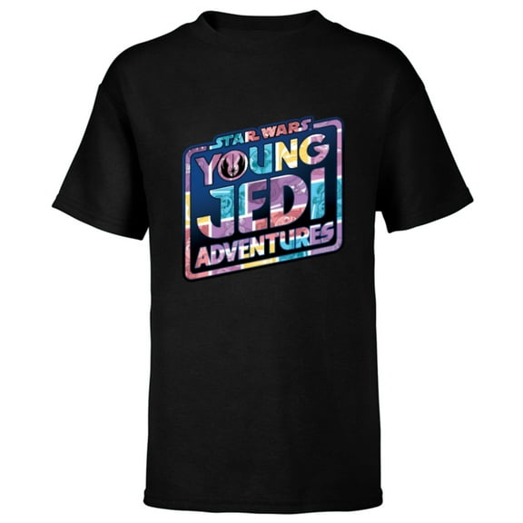 Star Wars Young Jedi Adventures Logo with Character Art - Short Sleeve T-Shirt for Kids - Customized-Black