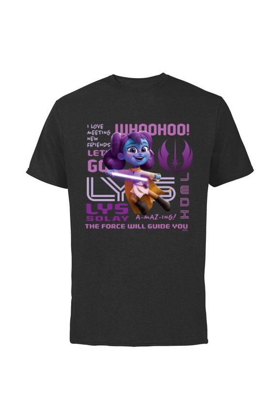 Young Jedi Adventures Lys Solay Amazing Jedi - Short Sleeve Cotton T-Shirt for Adults - Customized-Black