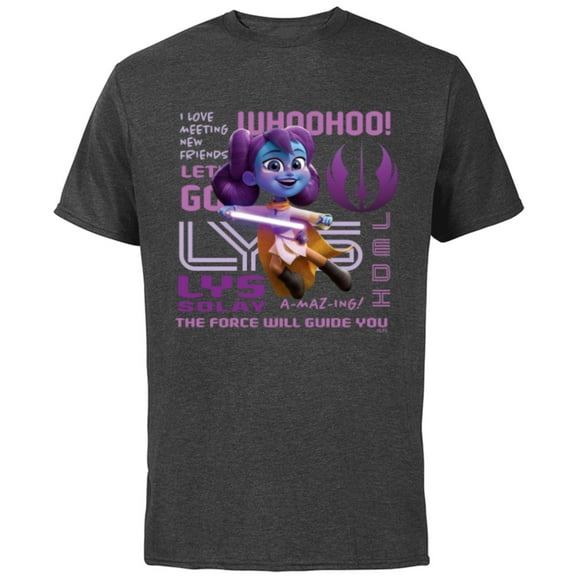 Star Wars Young Jedi Adventures Lys Solay Amazing Jedi - Short Sleeve Cotton T-Shirt for Adults - Customized-Charcoal