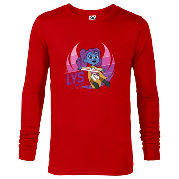 Star Wars Young Jedi Adventures Lys Solay & Lightsaber - Long Sleeve T-Shirt for Men - Customized-New Red
