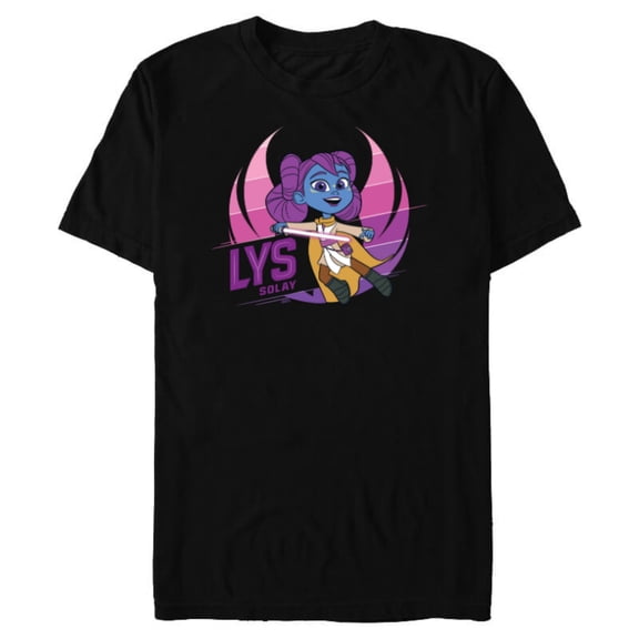Star Wars Young Jedi Adventures Lys Solay & Lightsaber - Short Sleeve Blended T-Shirt for Adults - Customized-Black
