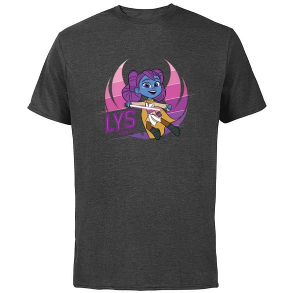 Star Wars Young Jedi Adventures Lys Solay & Lightsaber - Short Sleeve Cotton T-Shirt for Adults - Customized-Charcoal