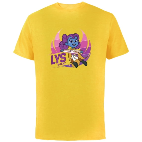 Star Wars Young Jedi Adventures Lys Solay & Lightsaber - Short Sleeve Cotton T-Shirt for Adults - Customized-Yellow