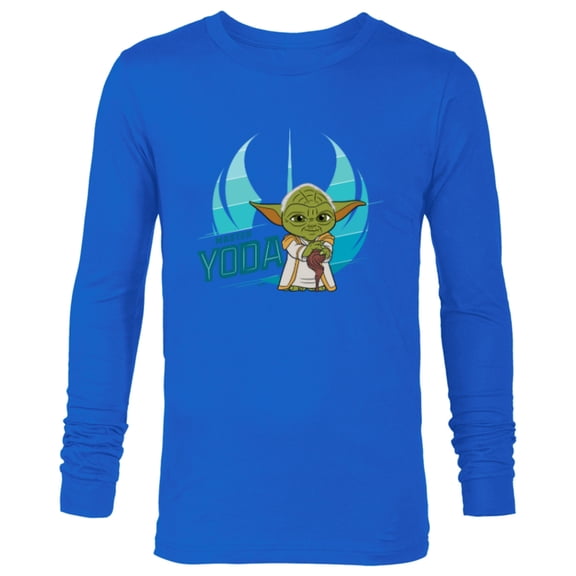 Star Wars Young Jedi Adventures Master Yoda & Jedi Crest - Long Sleeve T-Shirt for Men - Customized-Navy