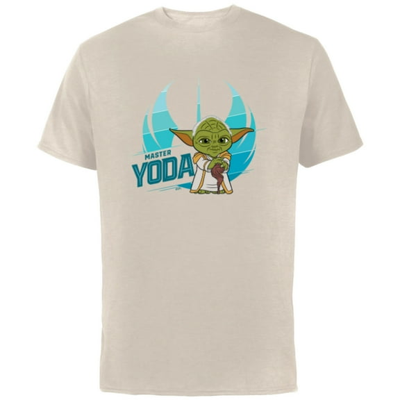 Star Wars Young Jedi Adventures Master Yoda & Jedi Crest - Short Sleeve Cotton T-Shirt for Adults - Customized-Natural