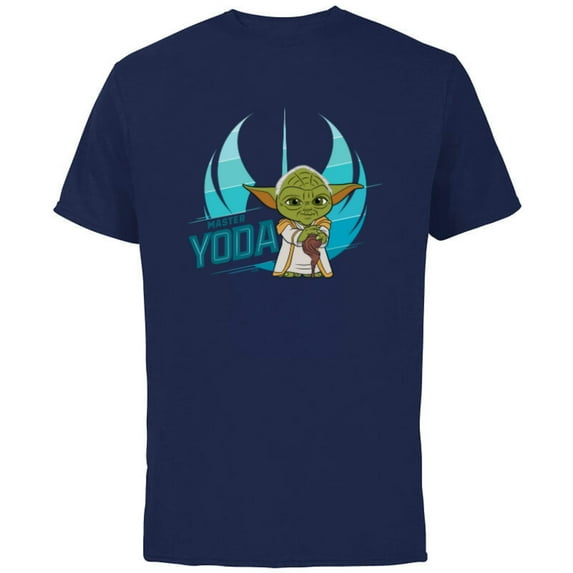 Star Wars Young Jedi Adventures Master Yoda & Jedi Crest - Short Sleeve Cotton T-Shirt for Adults - Customized-Navy