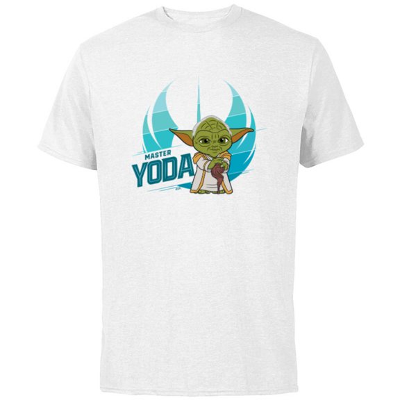 Star Wars Young Jedi Adventures Master Yoda & Jedi Crest - Short Sleeve Cotton T-Shirt for Adults - Customized-White
