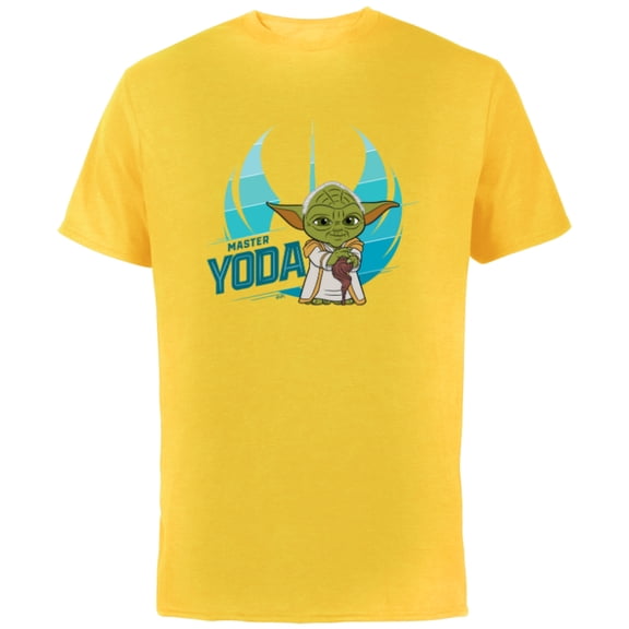 Star Wars Young Jedi Adventures Master Yoda & Jedi Crest - Short Sleeve Cotton T-Shirt for Adults - Customized-Yellow