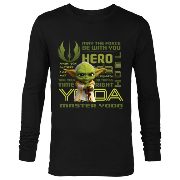 Star Wars Young Jedi Adventures Master Yoda Jedi Hero - Long Sleeve T-Shirt for Men - Customized-Black