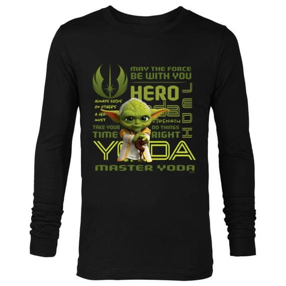 Star Wars Young Jedi Adventures Master Yoda Jedi Hero - Long Sleeve T-Shirt for Men - Customized-Black